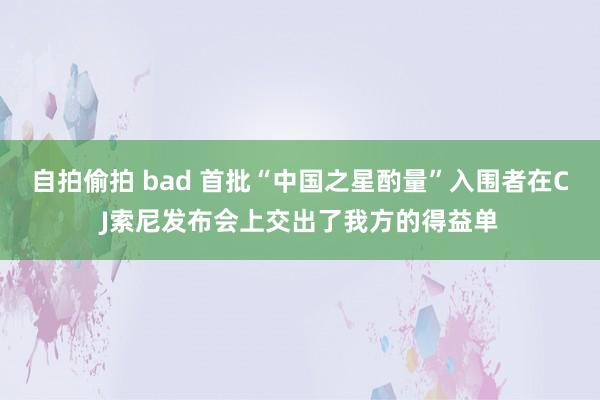 自拍偷拍 bad 首批“中国之星酌量”入围者在CJ索尼发布会上交出了我方的得益单