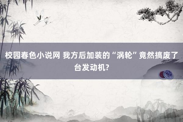 校园春色小说网 我方后加装的“涡轮”竟然搞废了台发动机?