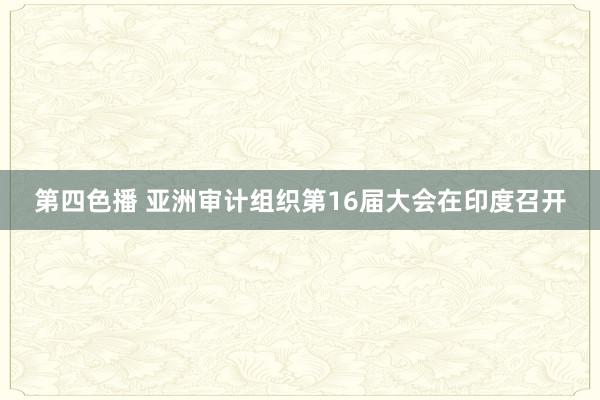 第四色播 亚洲审计组织第16届大会在印度召开